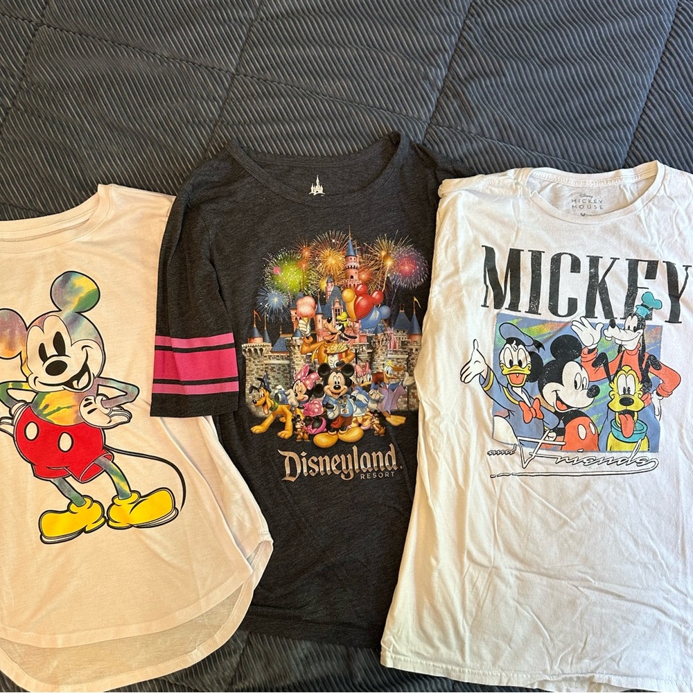 Disney Tees with Iconic Designs lot of 3